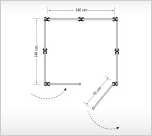 Umkleide Quadrat (5) freistehend InDoor oder OutDoor: speziell komplett zusammengestellt 