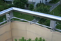Balkonumrandung 90 x 500 cm uni sisal  - Montagedetails: Kordel fhrt zwischen Metallsen