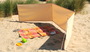 Kleiner Sonnenschutz mit groem Strand-Windschutz 90 x 500 cm sisal